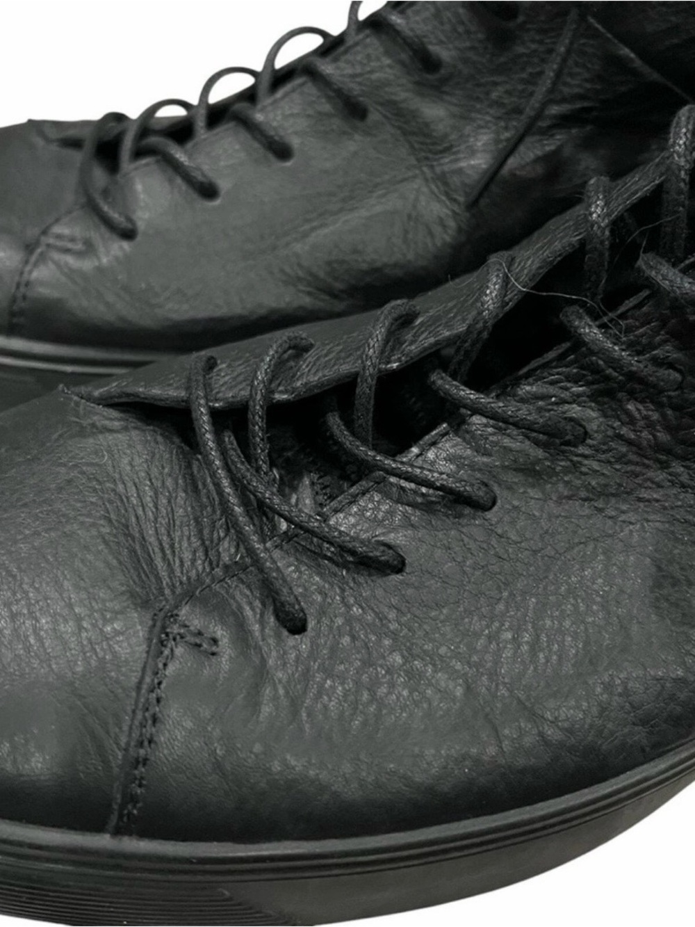 ECCO Men’s 12 EU 46 Black Leather Street Tray Tech Lace Up Sneaker Boots S3 - Picture 3 of 7